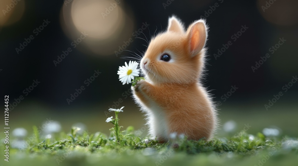Poster tiny animals lovable miniatures abstract image one main object high quality very detailed