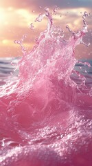 Stunning Pink Water Splash Art: A Captivating Water Surface Design