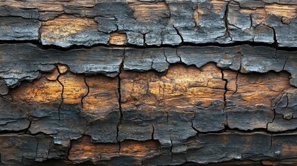 Fototapeta premium aged brown cracked and decayed wood texture on the surface