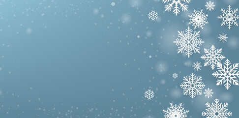 Winter Banner With White Snowflake