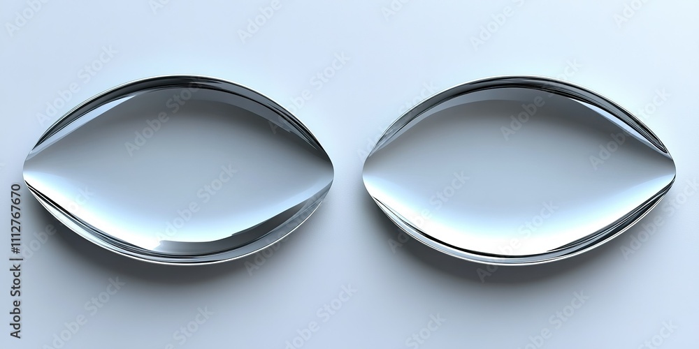 Aufkleber lens design showcasing two identical optical lenses placed on a smooth surface for display and analy