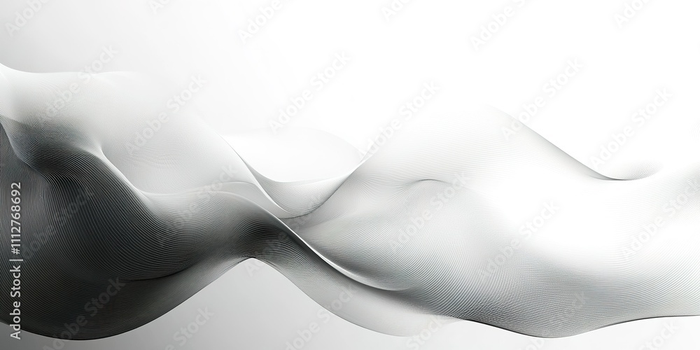 Poster abstract black and white wave patterns create a fluid and dynamic composition with a sense of moveme