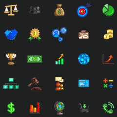 The icons collection about money Business Growth. 