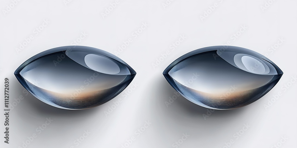Poster unique lens design with reflective surface and subtle curve for versatile use in photography and opt