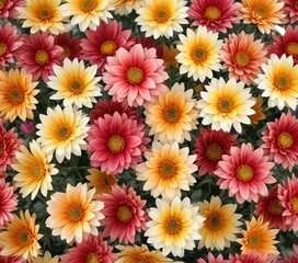 Colorful chrysanthemum flowers isolated on white background , orange flower, chrysanthemum, single bloom