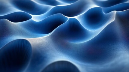 Obraz premium Abstract Blue Wave Patterns: A Stunning Digital Textile Design