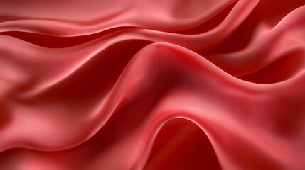 Obraz premium Elegant coral pink silk fabric flowing smoothly creating soft waves