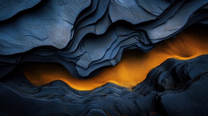 Obraz premium A blue and orange rock formation with a blue and orange sandstone
