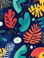 Bold Tropical Leaf Pattern - Vibrant Abstract Botanical Art