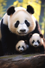 Fototapeta premium Panda in the forest Generative AI
