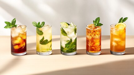 Fototapeta premium Refreshing summer drinks