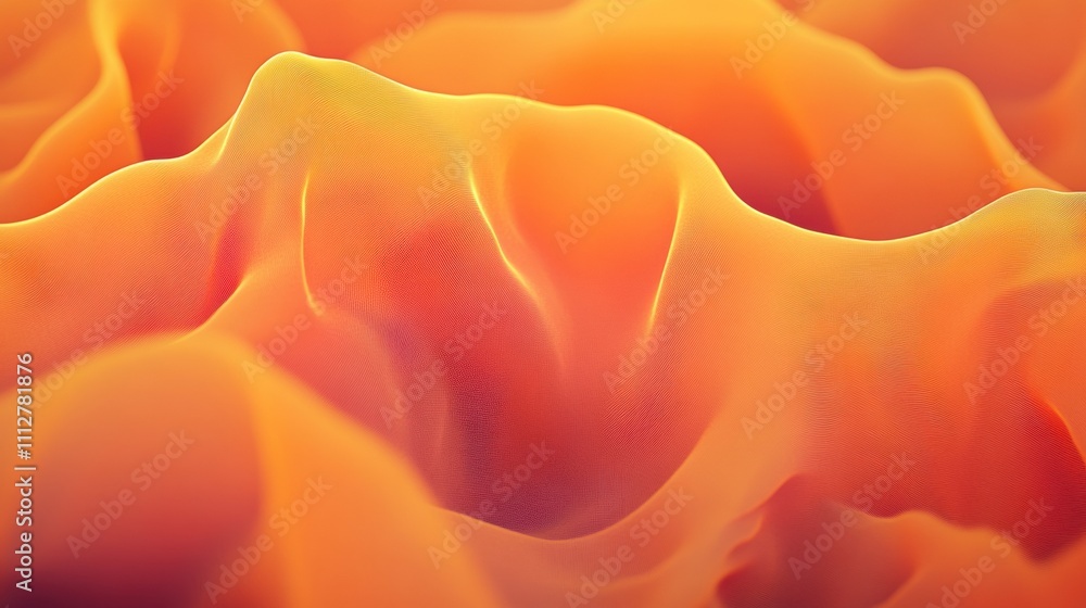 Poster undulating orange and yellow abstract waves create a mesmerizing visual effect, ai