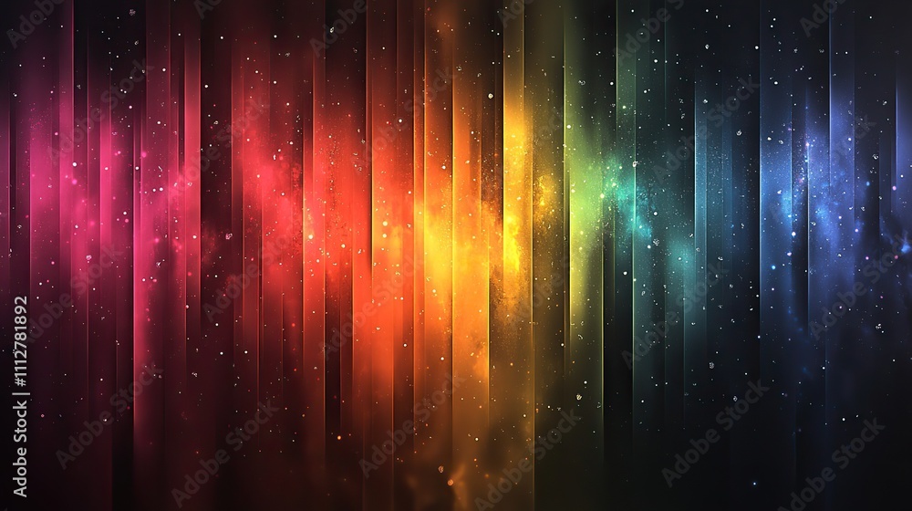 Aufkleber colorful rainbow gradient dark black to black with neon green patch merged in to the other colors si