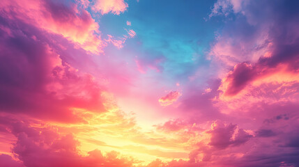 Obraz premium Idyllic sunset sky offering a tranquil and colorful nature backdrop