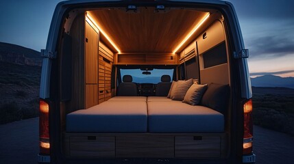 Cozy Van Interior at Dusk
