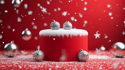 christmas tree decorations, podium