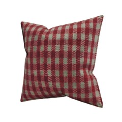 red square pattern pillow on a white background