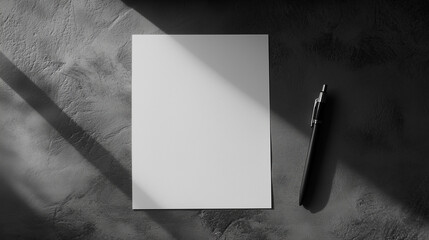 blank paper with pen