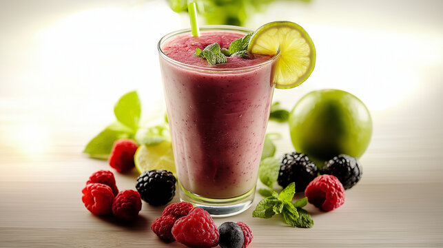 Refreshing Glass of Fresh Smoothie A Healthy and Delicious Drink