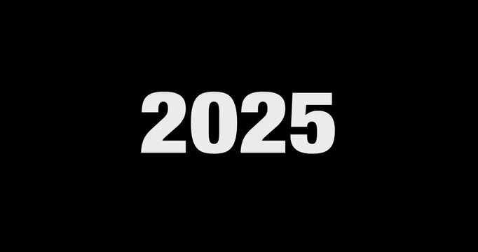 New year 2025 countdown animation time changing to the future 2025 year background