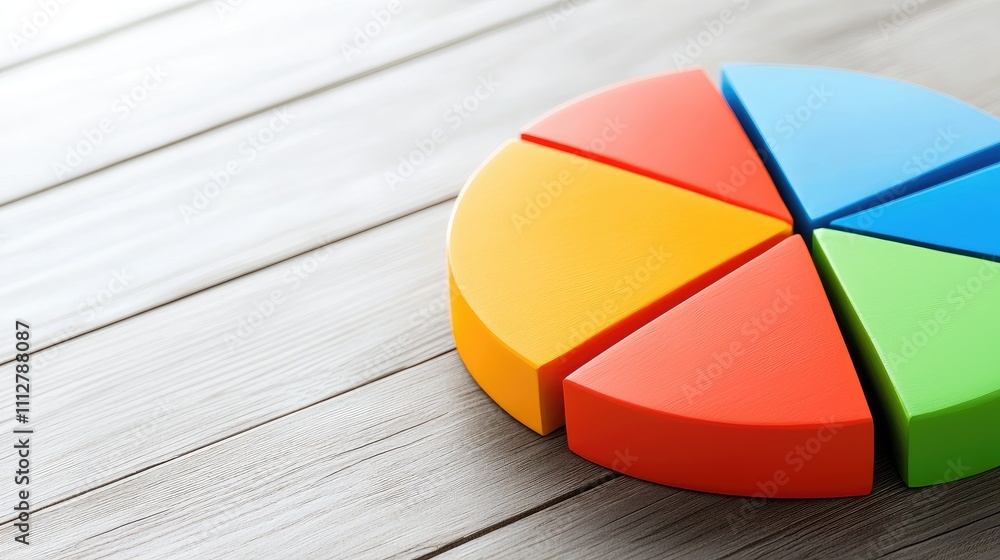 Poster creating colorful pie charts for data visualization in digital design indoor workspace graphic illus