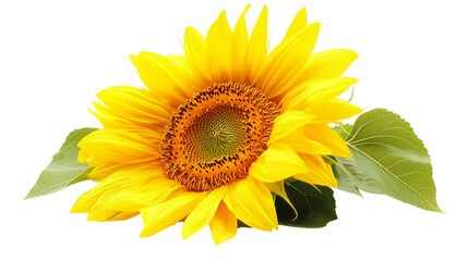 Naklejka premium A Beautiful sunflower isolated on Transparent PNG format Background.