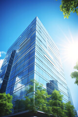 Obraz premium blurry windows of a modern building Generative AI