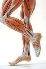 Fototapeta premium Detailed Anatomy of Leg Muscles and Joints Involved in Running Dynamics