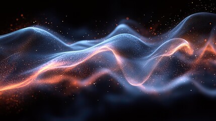 fast flowing air jet shown as a technical diagram of fluid dynamics analysis arrows on a black backgroun