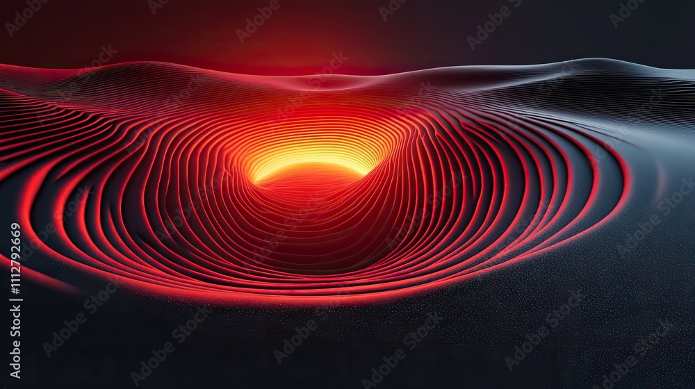 Poster ferrofluid pattern with a circle in the middle rippling out lines organi