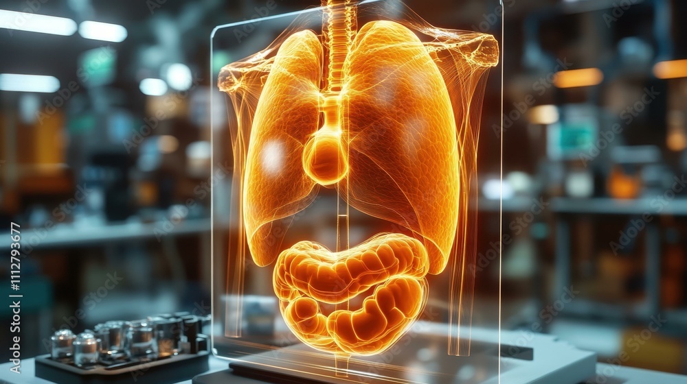Poster human organ hologram image conceptual health practices abstract image one main object high quality v