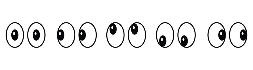 Eyes icons set, Cartoon and comic style eyes, look or glance sign collection, eye expression vector illustration.