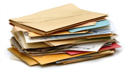 A Stack of Unopened Letters and Envelopes Awaiting Attention