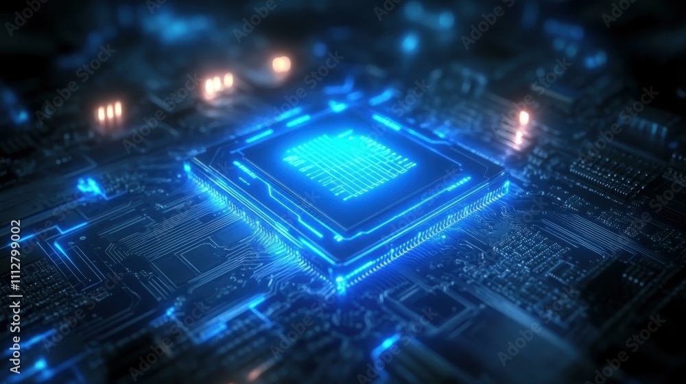 Poster cpu and microcircuits image abstract engineering abstract image one main object high quality very de