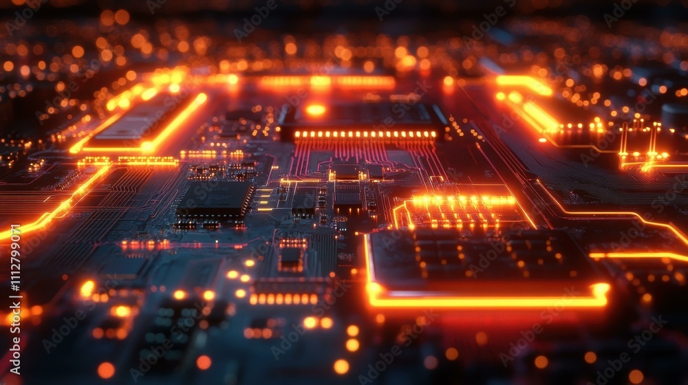 Poster cpu and microcircuits image technological abstraction abstract image one main object high quality ve