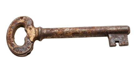Vintage key transparent background