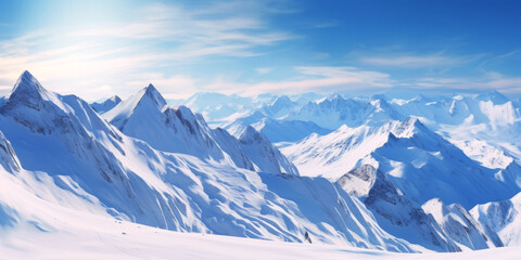 Obraz premium snow-capped mountain peaks Generative AI