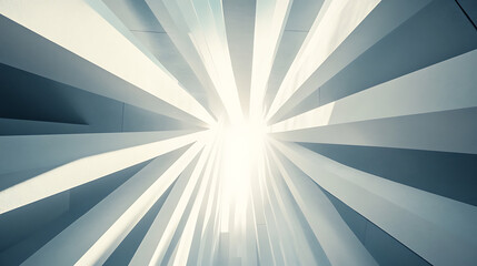 Modern Architectural Structure with Light Rays