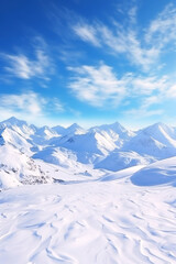 snow-capped mountain peaks Generative AI