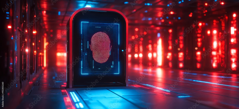 Poster advanced biometric scanner for secure access in high-tech environments