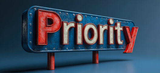 Obraz premium 3D Illustration of Priority Arrow Signs Highlighting Top Business Goals and Tasks