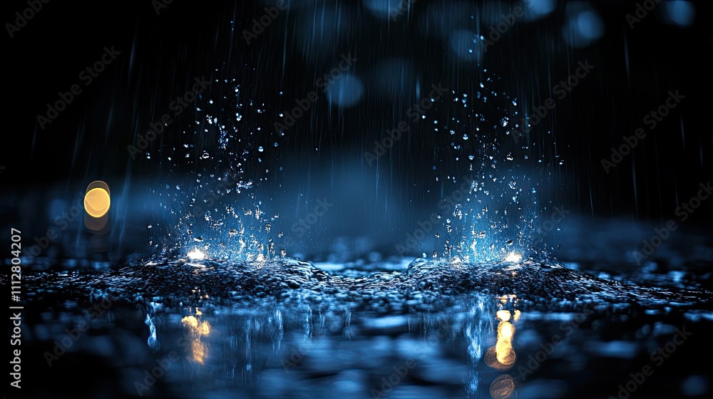 Poster isolated lightning bolts on a black background capturing the power of nature shallow depth of fiel