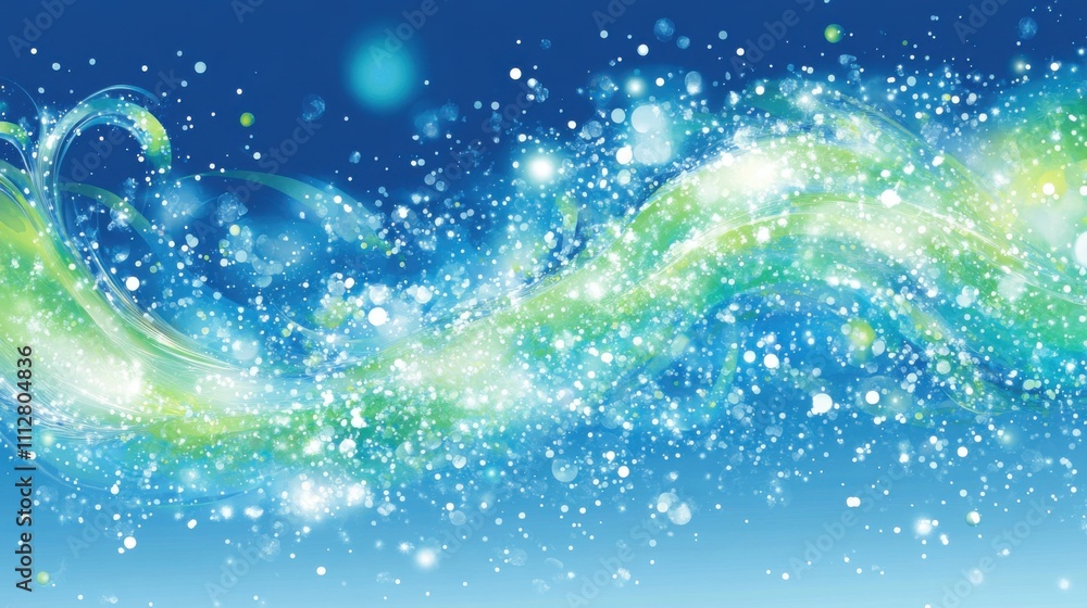 Poster abstract sparkling flow with colorful lights and soft background