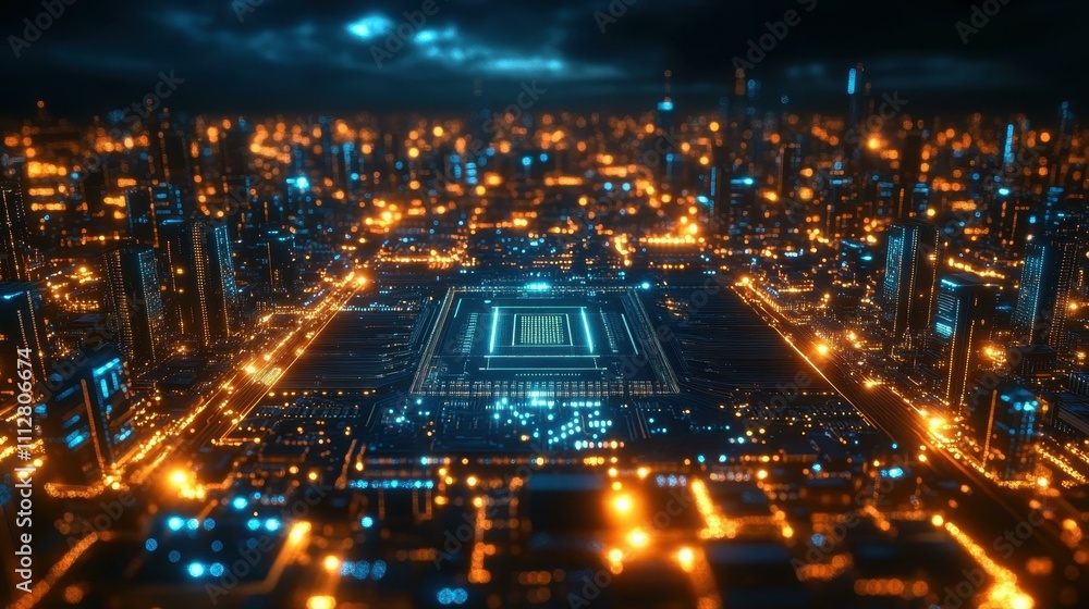 Aufkleber cpu and microcircuits image technological artistry abstract image one main object high quality very 