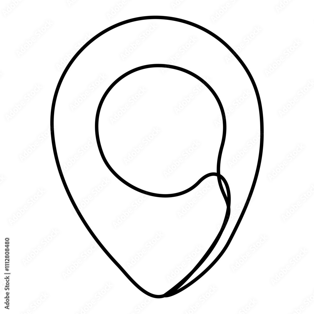 Poster location pointer continuous line drawing. gps navigation line mark sign. vector illustration isolate