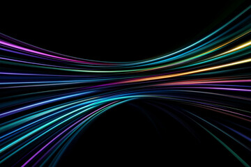 Black futuristic background with bright colored waves