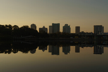 Sunset at downtown in tampa