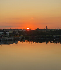 Sunset at downtown in tampa