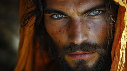 Fototapeta premium jesus christ with a long beard portrait