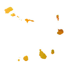 Map of Cape Verde - Gold Geometric Rumpled Triangular , Polygonal Design For Your. Vector illustration eps 10.	